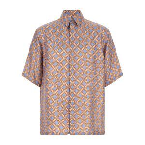 Fendi Men 'Net' Print Silk Shirt